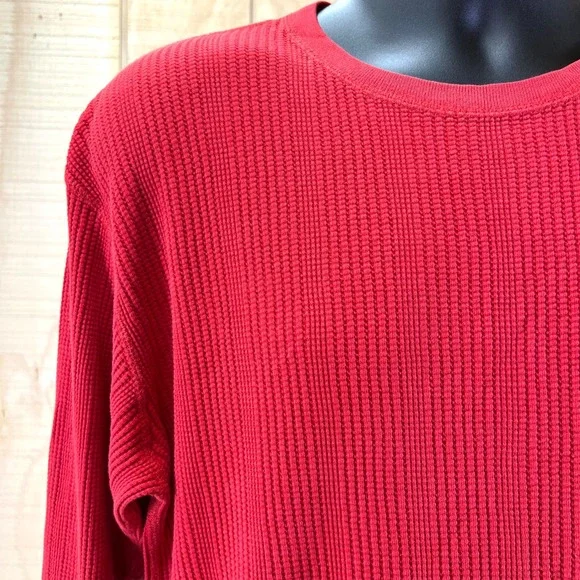 Polo Ralph Lauren Red Waffle Knit Long Sleeve Thermal Shirt X-Large - Picture 4 of 16